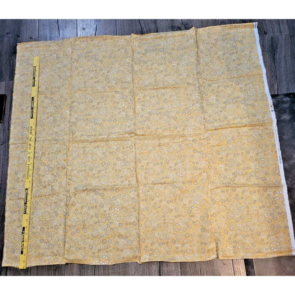 MODA Noteworthy By Sweetwater- Yellow Flower Power 60's Vibe #5503 1 YD+